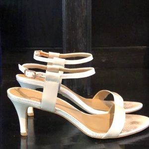 Ann Taylor off white strappy leather sandals